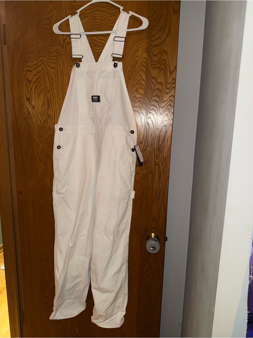 Vans Cream Canvas Overalls Jumpsuit